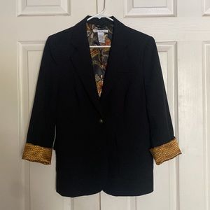 Black Cabi blazer with gold inside size 8